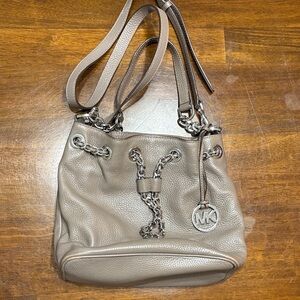 Michael Kors Taupe Leather Shoulder Bag